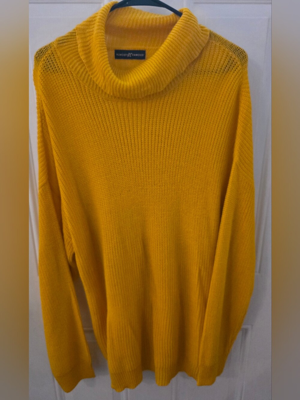 Almost Famous Golden Mustard Cowl Neck Sweater